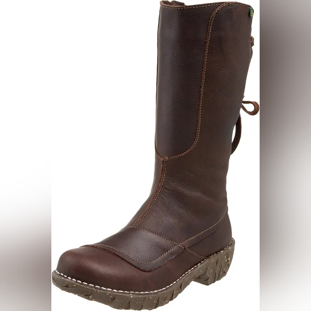 El Naturalista Damen Back Lace-Up Lined Leather Riding Biking Boots
